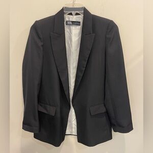 Zara Long Black Blazer   No button